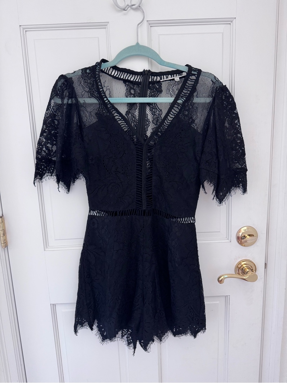 Lovers and friends Black Lace Romper